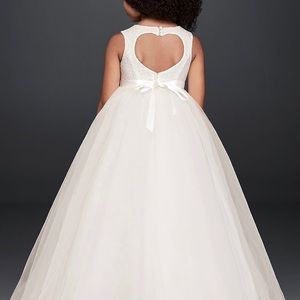 Ball Gown Flower Girl Dress with Heart Cutout
